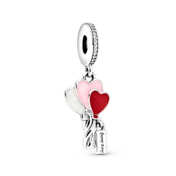 Happy Bday Balloon Dangle Bracelet Charm - S925 Sterling Silver Fits Pandora - Picture 1 of 6